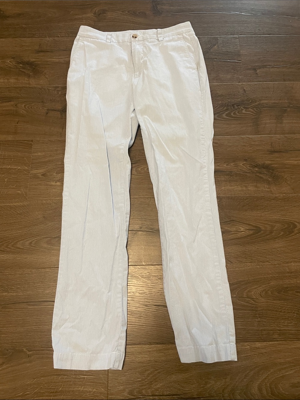 Men’s Vineyard Vines Blue & White Seersucker Print Casual Pants, Size 30x32